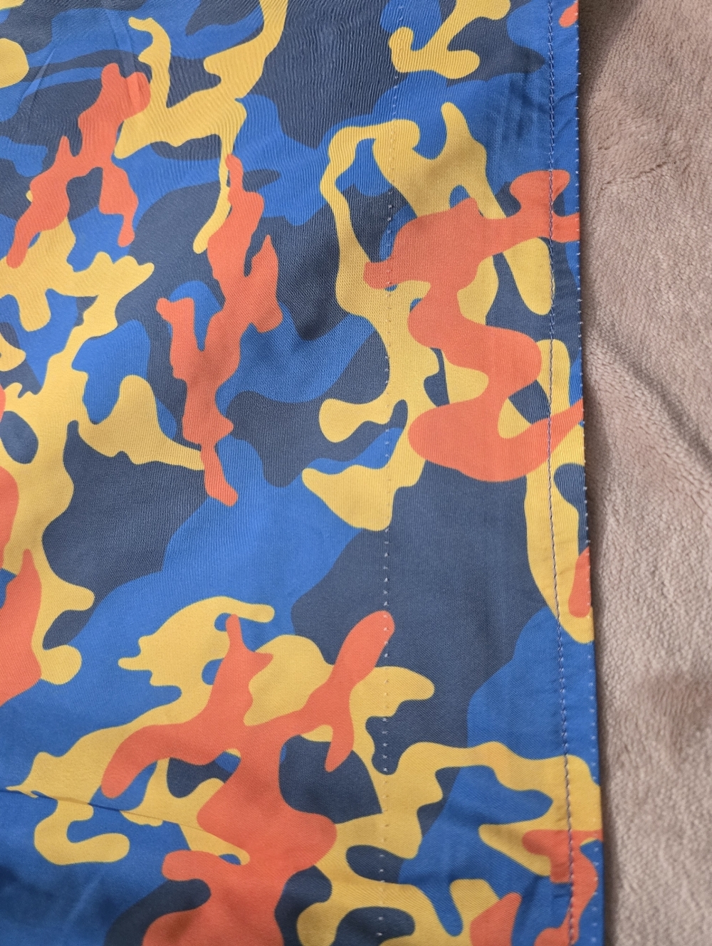 Bain De Mer Blue Multicolor Camouflage Orange Sugar Skull Swim Shorts Medium - Picture 8 of 14